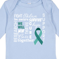 thumbnail image 4 of Inktastic Ovarian Cancer- Together We Will Win Boys or Girls Long Sleeve Baby Bodysuit, 4 of 5