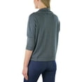 thumbnail image 5 of ToBeInStyle Women's 3/4 Sleeve Cowlneck Relaxed Fit Cropped, 5 of 7