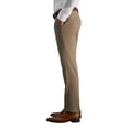 thumbnail image 3 of Haggar Men's Dress Pant Straight Fit Stretch Trousers Super Flex Waistband, Tan, 3 of 6