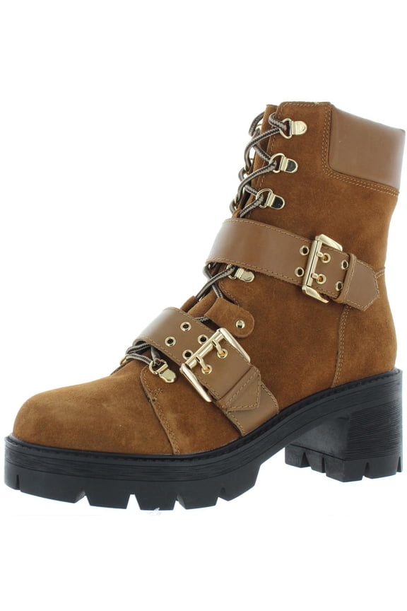 Womens Genie Suede Lace Up Combat Boots Brown 6 Medium (B,M)