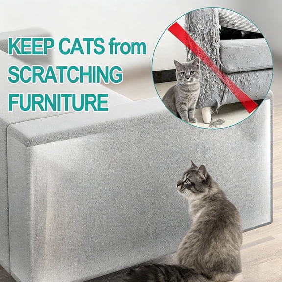 Urieessian 118" L x 12" W Cat Scratch Furniture Protector, Clear Durable Anti-Scratch Couch Protector Tape, Transparent Claw Guard for Sofa Wall Door