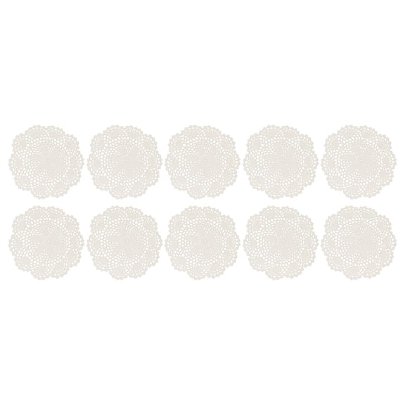 KDFWDM 10 Pcs Crochet Doilies Crochet Flower Coasters Handmade Colored Cotton Coaster, Round Lace Placemats with Floral Patterns Cloth Set for Wedding Party Decoration