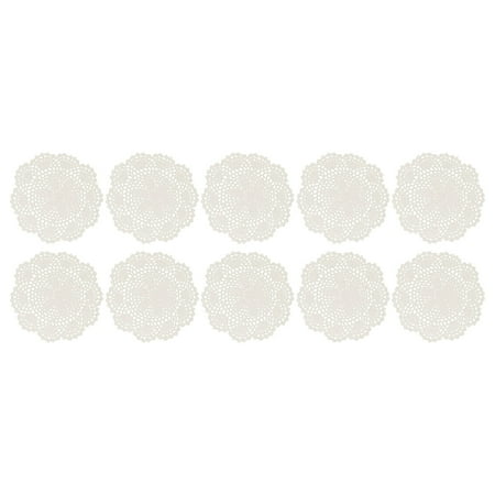 

Woven Placemats 10Pcs Doilies Crochet Cotton Lace Table Placemats Doilies Handmade Round Crochet Doilies Hook Flower Hollow Decorative Cushion Plate Pad Insulation Dining Table Mats 8Inch