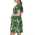 thumbnail image 2 of Balery Palm Greenery Pattern Womens Dresses Loose Short sleeve Sundresses Swimsuit Coverup 2025 Summer Casual Dress for Women - A-Line Swing Dress, 2 of 6
