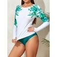 thumbnail image 7 of Charmo Women Color Blocked Swim Shirts Long Sleeve Rash Guard UPF 50+ UV Swimsuit Top, 7 of 7