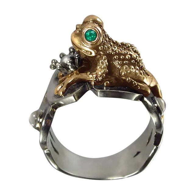 Bague Mode Toada Zircon Vert Bicolore Ringa Froga Princea