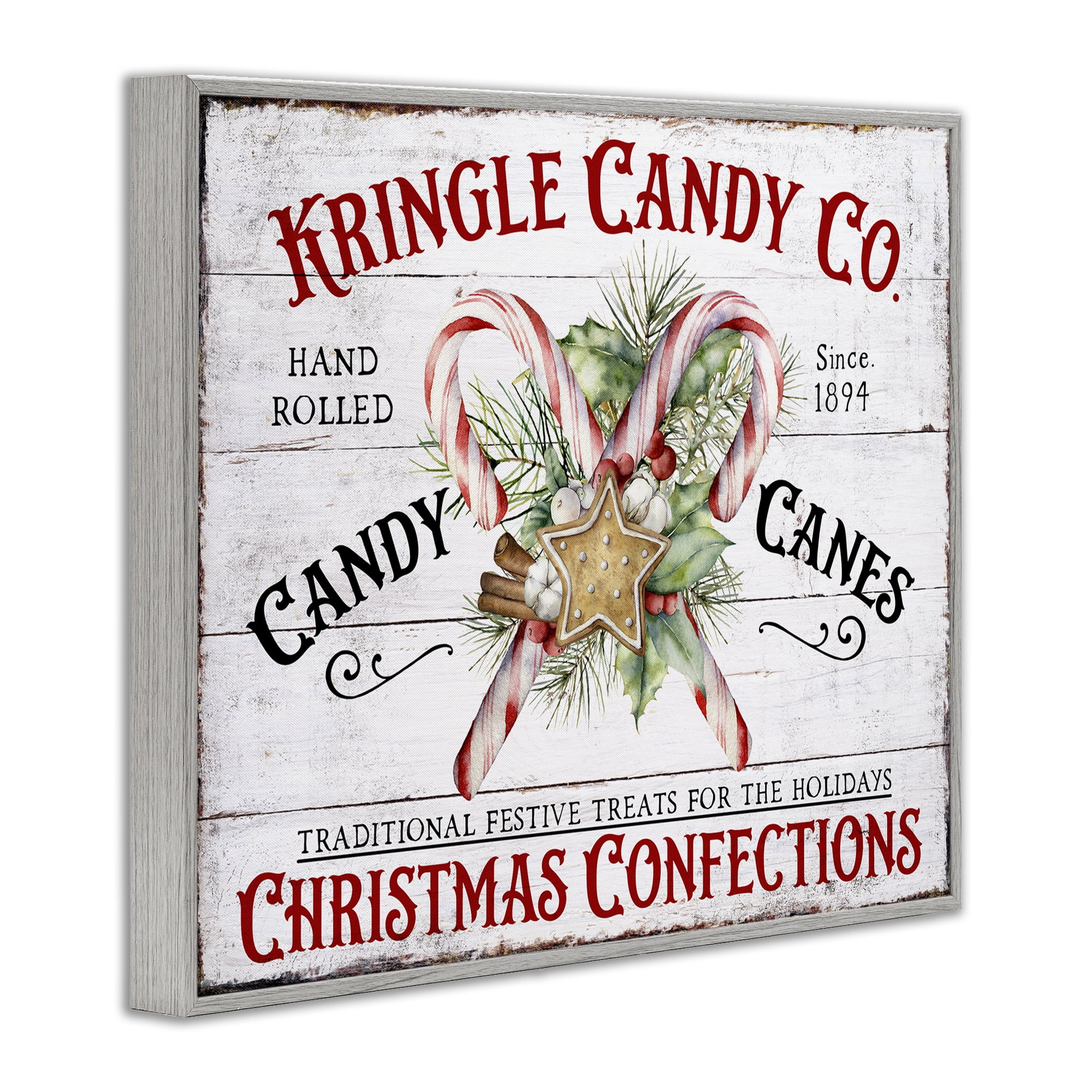 Stupell Industries Fresh Christmas Confections Holiday Painting Gray Framed Art Prints Wall Art, 20 x 16