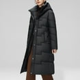 thumbnail image 5 of Winter Dresses for Women 2025 Puffer Jacket Womens Fall And Winter Wave Seam Hooded Cotton Coat Mid-length Knee-length Cotton Coat Long-sleeved Cotton Coat, 5 of 8