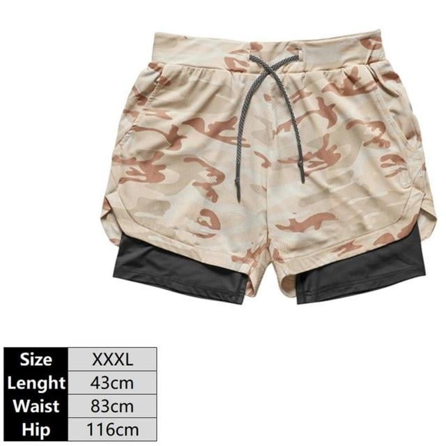 New Camo Running Shorts Men 2 In 1 