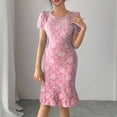thumbnail image 4 of Njagoc3 Womens Lace Midi Dress, Short Sleeves for Summer Date & Cocktail Party, 4 of 6