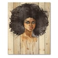 thumbnail image 3 of Designart 'Portrait of Afro American Woman X' Modern Print on Natural Pine Wood, 3 of 5