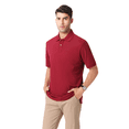 thumbnail image 2 of Zfeel Men's Casual Polo Shirt, 60/40 Cotton/Poly Blend, Short Sleeve Pique Knit with Collar, Cherry Red, 5XL, 2 of 5