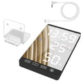 thumbnail image 3 of Matsuzay Reloj despertador con espejo LED de 6 pulgadas, botón táctil, reloj Digital de pared, pantalla de temperatura y humedad, puerto de salida USB, Electrónica No.02, 3 of 8