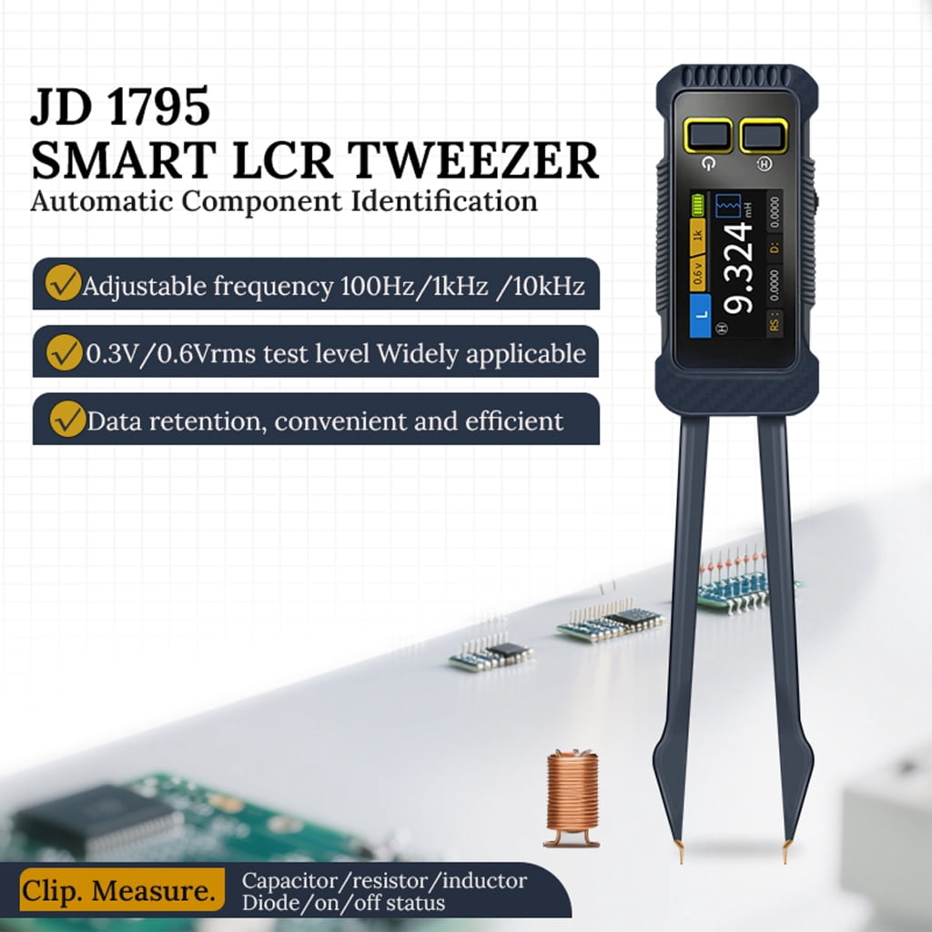 Automatic JD1795 Meter Tweezers for Component Recognition in PCB Testing Without Manual Switching
