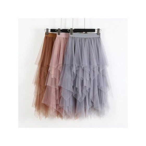 MarinaVida - MarinaVida Women Lace Tulle Skirt Elastic Waist Mesh Net ...