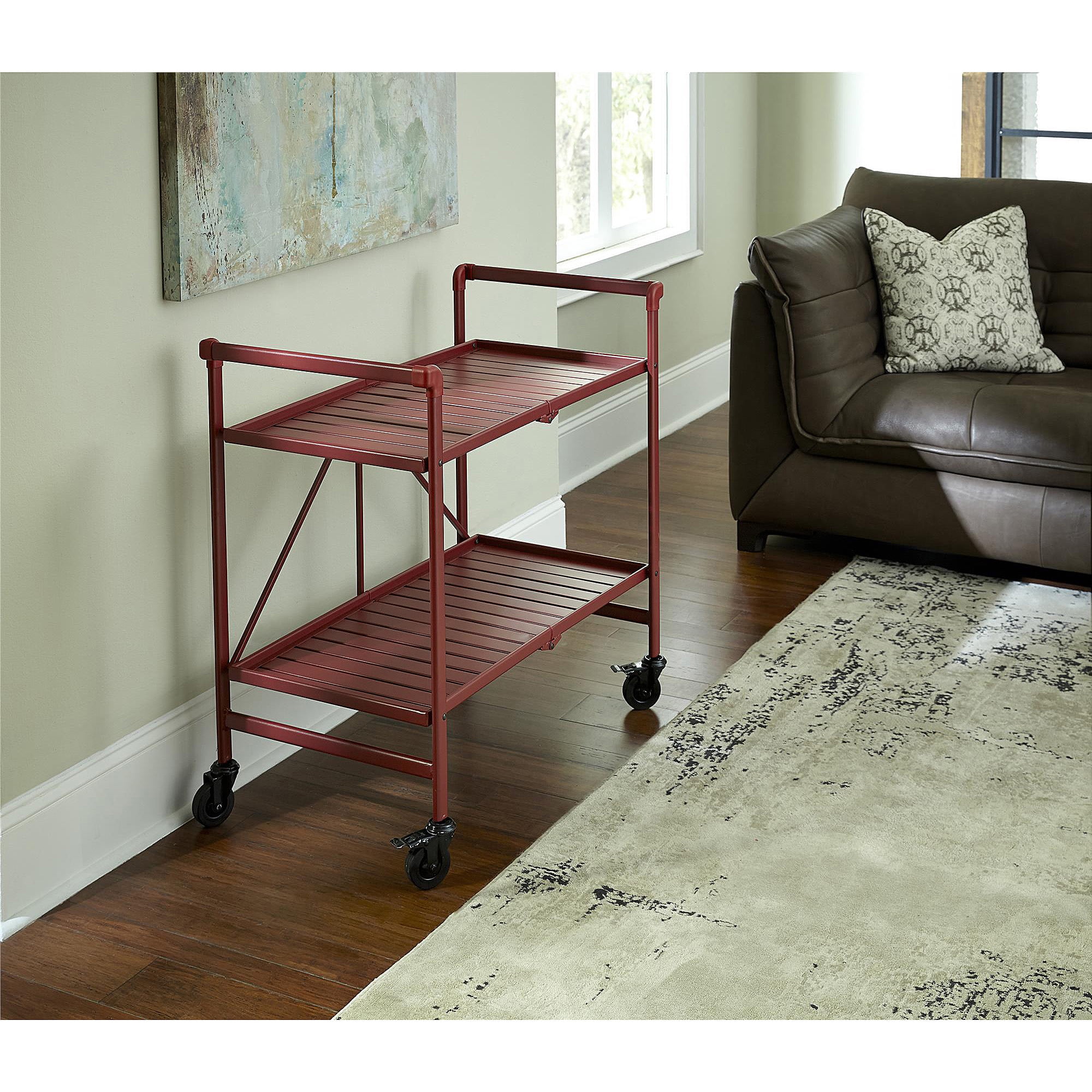 Cosco Metal Slat Folding Serving Cart Com
