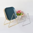 thumbnail image 4 of BUYISI Brand New Coaster Holder Kitchen Holders Coaster Holder Gold Iron Stand Rack Dish Support Drink Triangle Coasters Sliver L, 4 of 5
