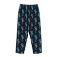 thumbnail image 3 of Lsque Blue Seahorse Print Women's Pajama Pants, Lounge Pant - Comfortable Home Wear,Elastic Waistband, Stylish Design-XX-Large, 3 of 9