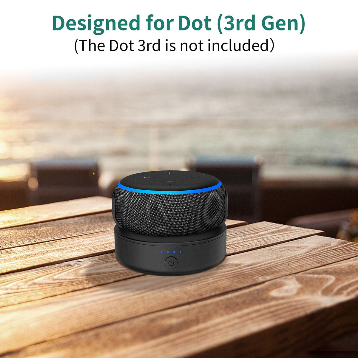 Portable Battery Base for Alexa Echo Dot 3rd Generation 10000mAh