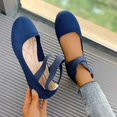 thumbnail image 6 of Womens Shoes,Casual Shoes Stylish Closed Toe for Everyday Wear Elastic Bands Casual Shoes for Denim Styling,Shoes for Women,Navy,6.5, 6 of 8