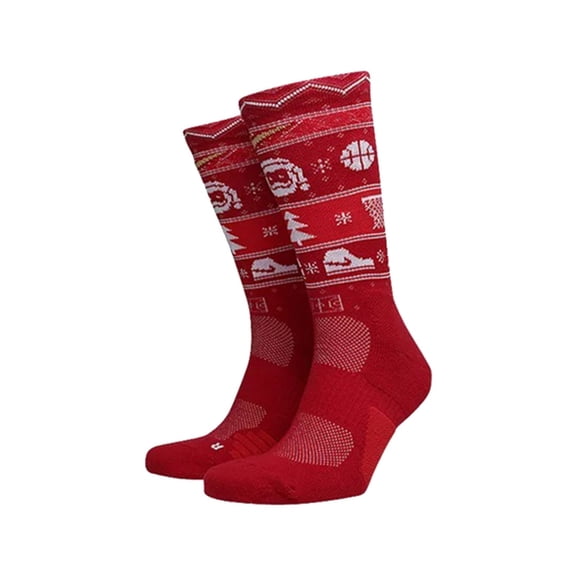 Nike Elite Basketball Crew Christmas Socks SX7866 687 Sz L (8-12 Men / 10-13 Wmn's)