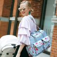 thumbnail image 2 of Bolso para mamá de moda para mujeres embarazadas, bolsa de pañales impermeable, bolsa de viaje de Mensajero de gran capacidad, bolsa de cochecito multifuncional, 2022, 2 of 4