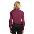 thumbnail image 3 of Port Authority Adult Female Women Plain Long Sleeves Shirt Burgundy/Lt St Small, 3 of 4