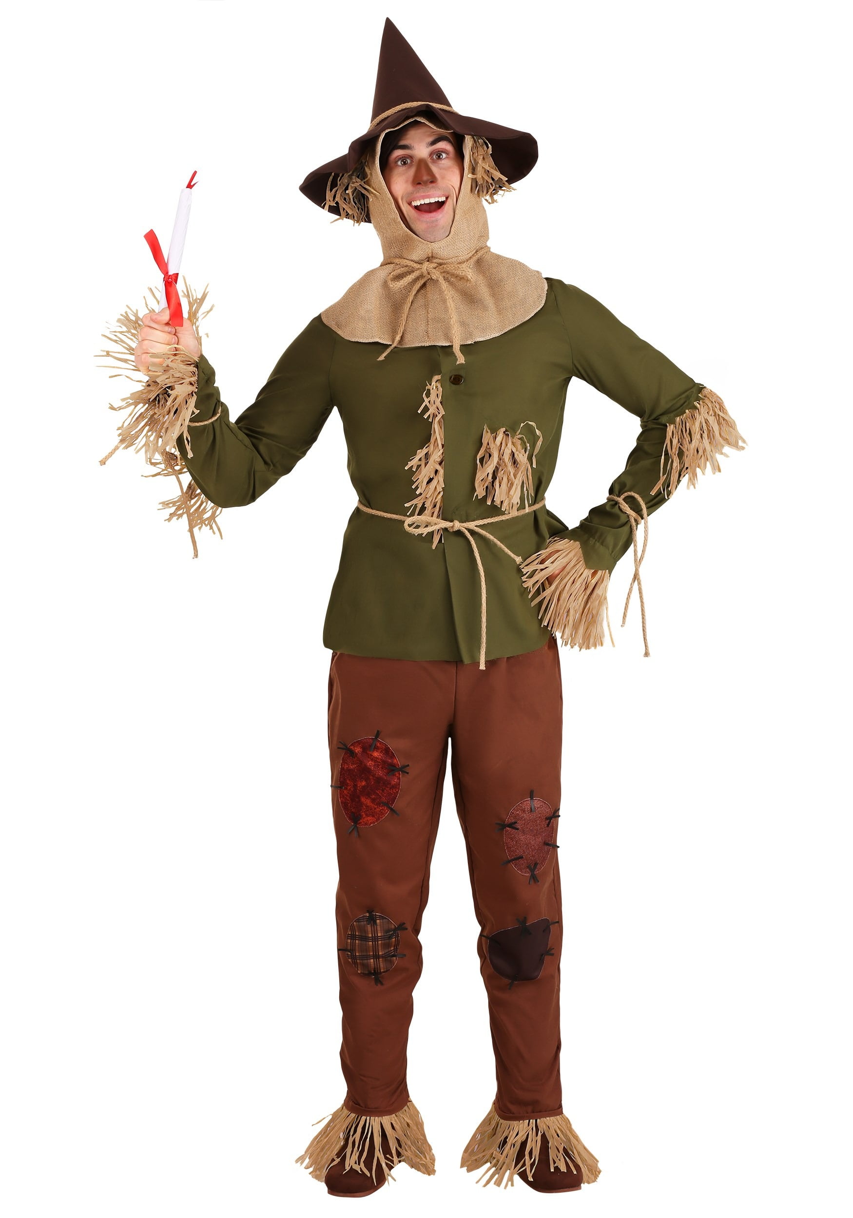 MENS Oz YELLOW BRICK SCARECROW CHARATER FANCY DRESS COSTUME 