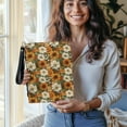 thumbnail image 4 of Kuiaobaty Sunflower Daisy Print Faux Leather Bible Cover for Men Women, Large Capacity Bible Book Cover Church Bag Carrying Case with Detachable Wristlet Strap and Handle, XL, 4 of 7