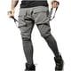 thumbnail image 1 of Pantalones largos para hombre, de color liso, con bolsillo y cordón, informales, juveniles, versátiles, deportivos, de gran tamaño., 1 of 7
