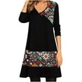 thumbnail image 2 of Robe Décontractée d'Automne pour Femmes, Manches Longues, Col en V, Imprimée, 2 of 5