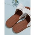 thumbnail image 4 of Litchi Embossed Bow Decor Slide Sandals, 4 of 4