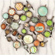 Pocket Book Pad Decorative Metal Brads, 32/pkg, Circles & Hexagons