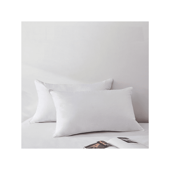 Highland Feather Oreiller en Duvet d'Oie Blanche Hongroise, Pouvoir de Remplissage 750, Enveloppe en Pur Coton 700 Tc, VISGRAD, Soutien Doux et Confortable, Moyen, Format Standard, 16 oz, un Oreiller
