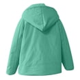 thumbnail image 5 of Womens Crew Neck Pullover Puffer Jacket Long Sleeve Loose Jackets Half Zip Hooded Down Coat With Drawstring Pockets, 5 of 7