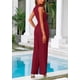 thumbnail image 2 of Conjunto Coordinado PRETTYGARDEN Top Corto de Tirantes y Pantalón Palazzo Rojo Vino S, 2 of 8