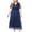 Navy, variant on Pisexur Short Sleeve V-Neck Dress Women's Oversized Summer V-neck Short Sleeved Pearl Embroidered Bridesmaid Dress Women Dress