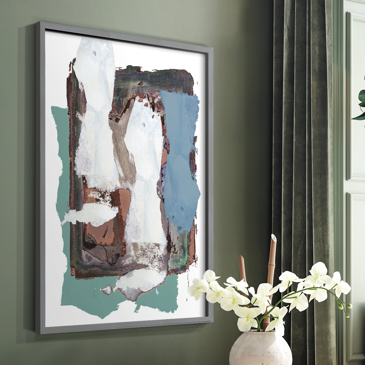 Brights Soft Wash I Framed Print in Gray Solid Wood Framed Print No Nail Hanging