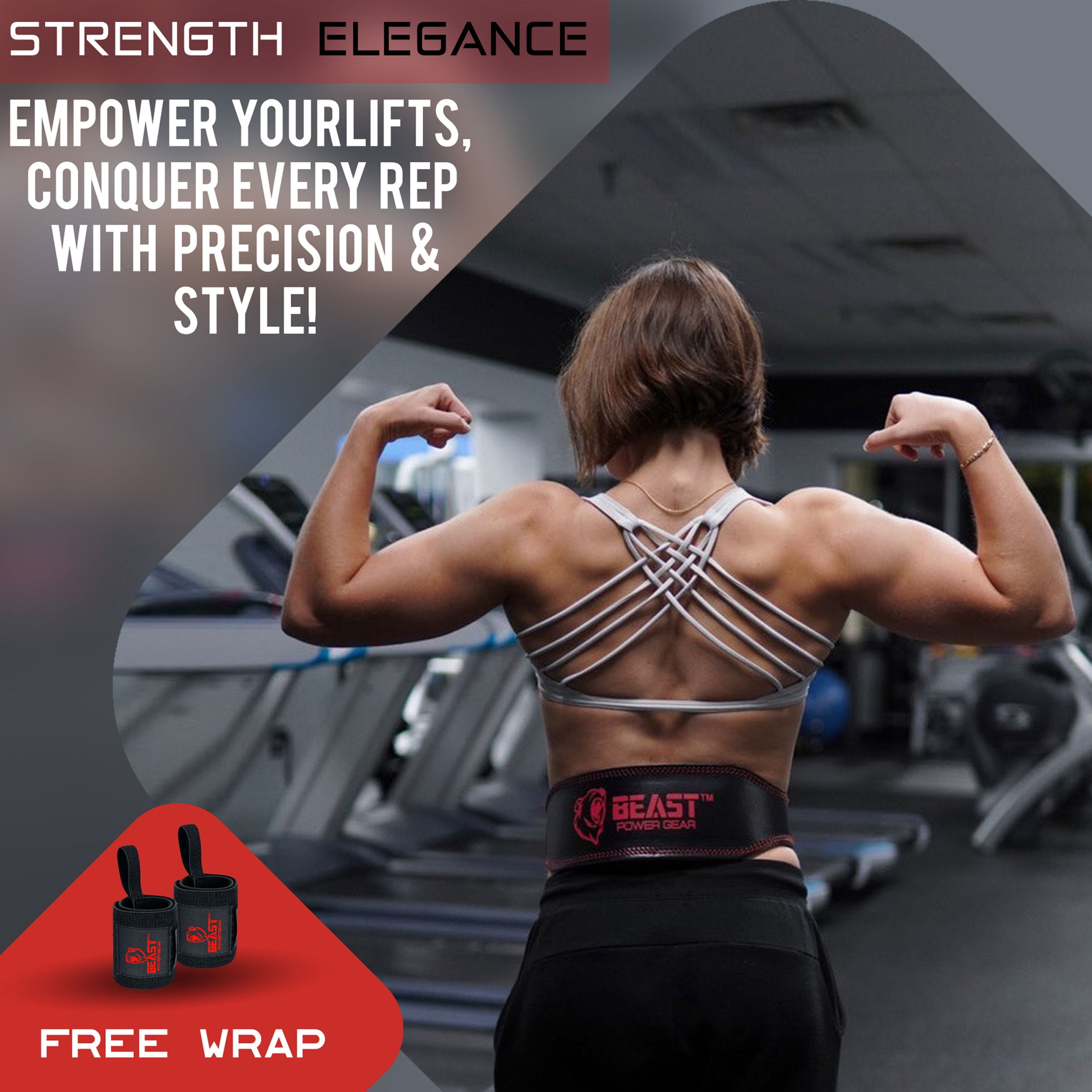 Weight Lifting Belt 4inch Leather Belt With Free Wrap - Foam Padded Back Support Gym Belt for weightlifting, Bodybuilding Men & Women