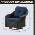thumbnail image 6 of MeetLeisure 1 Pieces Outdoor Patio Furniture Wicker Swivel Chair with Cushions for Backyard, Navy, 6 of 9