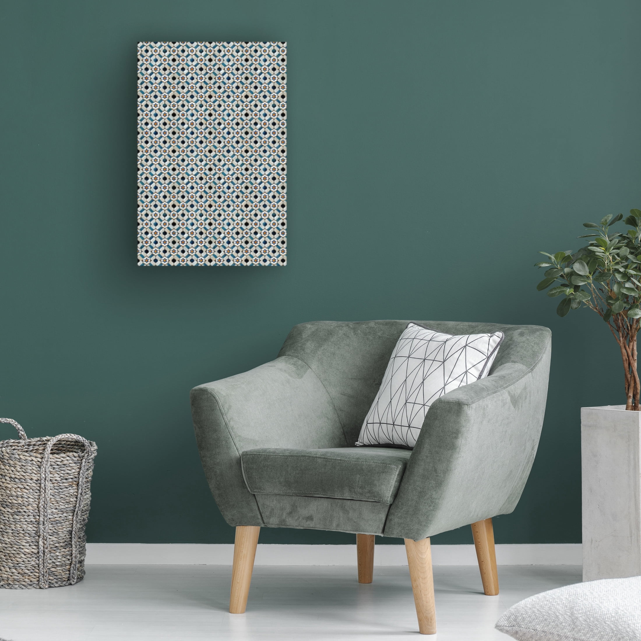 Canvas Wall Art - Treechild 'Moroccan Tile Pattern' Wall Art for Living Room, Bedroom, or Office D?cor by Trademark Fine Art - 16 x 24 Inches