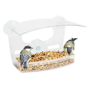 iBorn Window Bird Feeders with Strong Suction Cups for Bird Watching, Bird House for Window Outside Clear Bird Feeder, Drinking-Water Sink, Fatball Perch, Finch, Cardinal, Bluebirds