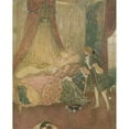 thumbnail image 3 of Edmund Dulac 12x14 Black Modern Framed Museum Art Print Titled - And There, on a Bed the Curtains of Which Were Drawn Wide, He Beheld the Loveliest Vision He Had Ever Seen., 3 of 5