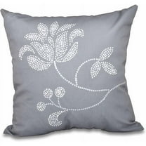 Simply Daisy 16" x 16" Traditional Flower-Single Bloom Floral Print Pillow, Grey