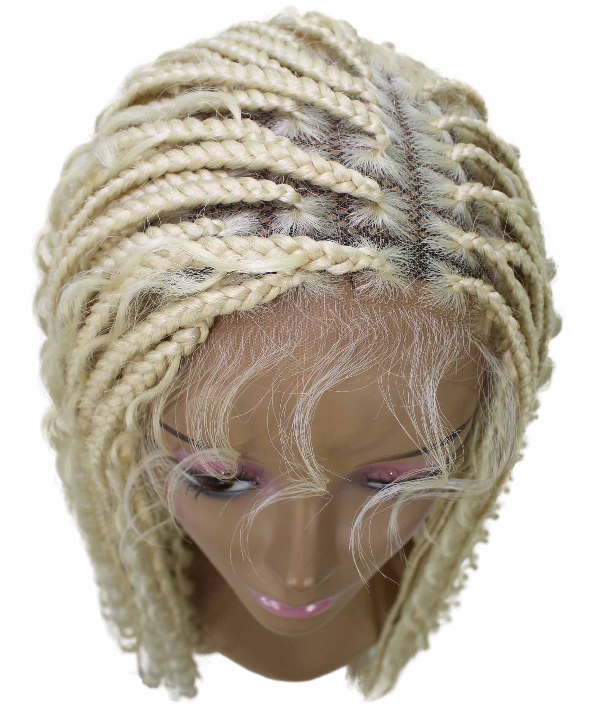 LUXLUXE Hailey Curly Braided 30 in Long Braided Wig, Beauty Heat Resistant Fiber, Light Blonde Color
