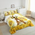 thumbnail image 4 of Eiffel Tower Comforter Set King Size 3 Pcs,Yellow Sunflowers Garden Wild Butterfly Bedding Set Adults,Watercolor Flowers Spring Rustic Style Down Comforter with 2 Pillowcases, 4 of 7