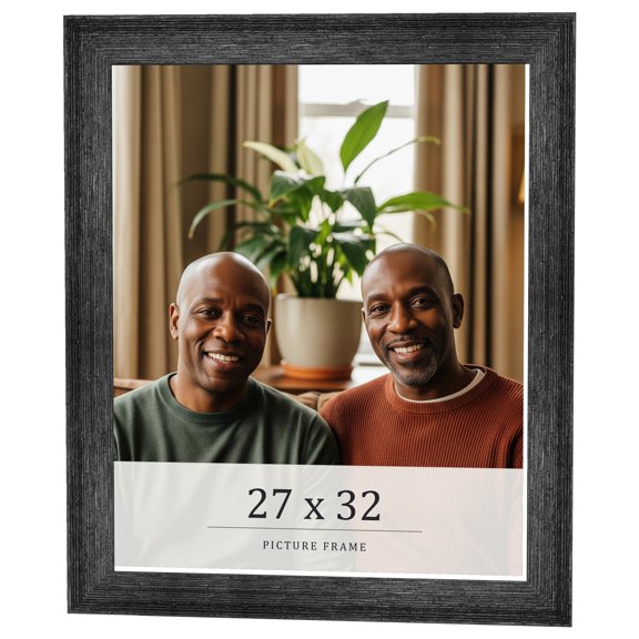 27x32 Frame Black Real Wood Picture Frame Width 1.5 inches | Interior Frame Depth 0.5 inches | Barn