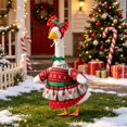 thumbnail image 4 of 23 Inch Christmas Porch Goose Outfits Porch Goose Clothes With Printed Garment And Bow Headpiece for Front Porch Garden Christmas Decor, Not Included Goose, 4 of 4