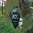 thumbnail image 5 of Adorno de bruja Cuervo misterioso, atrapamoscas manchado, pájaro negro con collar de Luna, colgante de pared para ventana, decoración de jardín y patio, 5 of 5