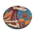thumbnail image 3 of Picia Artistic Orange Carnation Skull pattern Round Stool Covers Comfy Seat Covers Stretch Removable WashableChair Slipcover Round Bar Chair Cushion Cover-14 inch, 3 of 7